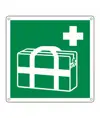 Cartello di emergenza con simbolo 'borsa primo soccorso portatile'