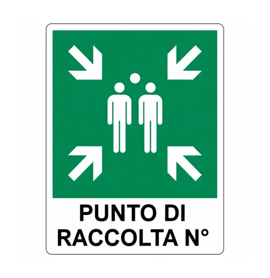 Cartello di emergenza 'punto di raccolta n.'