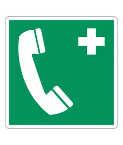 etichette adesive con simbolo 'telefono di emergenza'