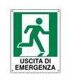 Cartello di emergenza 'uscita di emergenza a destra'