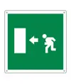 Cartello di emergenza 'uscita di emergenza a sinistra'