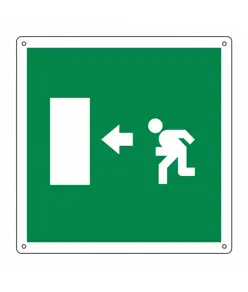 Cartello di emergenza 'uscita di emergenza a sinistra'