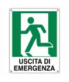 Cartello di emergenza 'uscita di emergenza a sinistra'