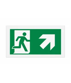 Cartello di emergenza 'uscita emergenza alto/destra'