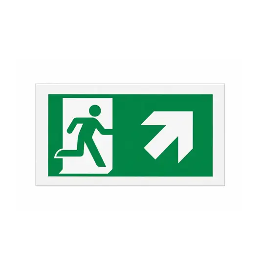Cartello di emergenza 'uscita emergenza alto/destra'