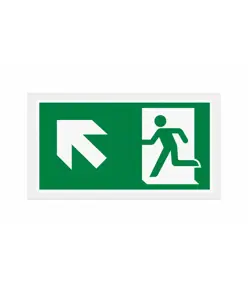 Cartello di emergenza 'uscita emergenza alto/sinistra'