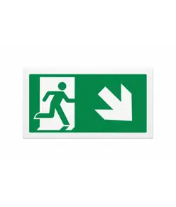 Cartello di emergenza 'uscita emergenza basso/destra'