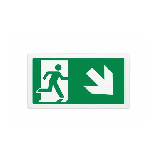 Cartello di emergenza 'uscita emergenza basso/destra'