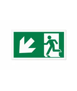 Cartello di emergenza 'uscita emergenza basso/sinistra'