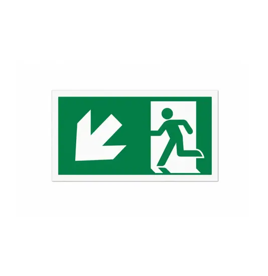 Cartello di emergenza 'uscita emergenza basso/sinistra'