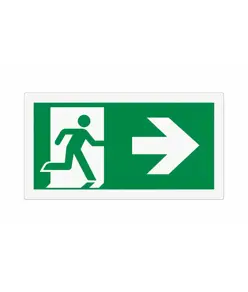 Cartello di emergenza 'uscita emergenza destra'
