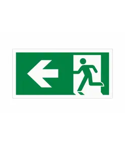 Cartello di emergenza 'uscita emergenza sinistra'