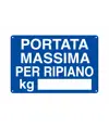 Cartello di informazione 'portata massima per ripiano kg'