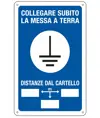 Cartello di messa a terra 'collegare subito la messa a terra'