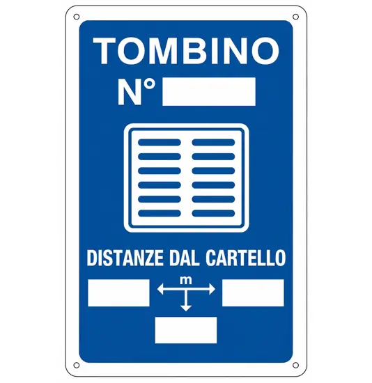 Cartello di messa a terra 'tombino n°__'