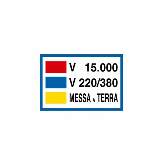 Cartello di messa a terra 'V 15.000 V 220/380 messa a terra'