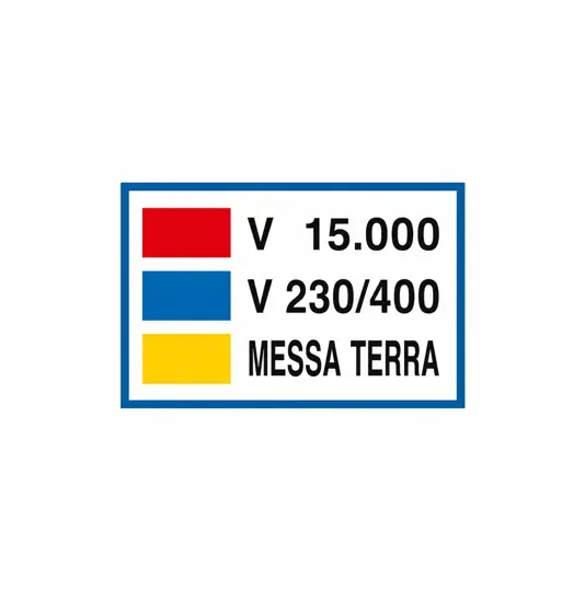 Cartello di messa a terra 'V 15.000 V230/400 messa a terra'