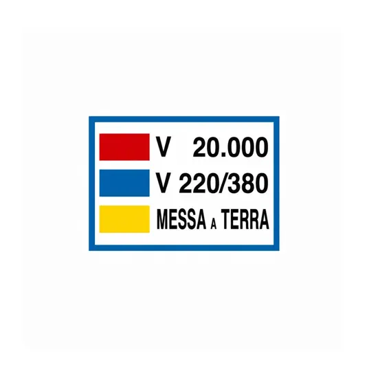 Cartello di messa a terra 'V 20.000 V 220/380 messa a terra'