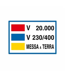 Cartello di messa a terra 'V 20.000 V 230/400 messa a terra'