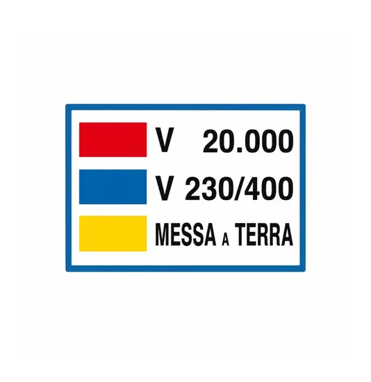 Cartello di messa a terra 'V 20.000 V 230/400 messa a terra'