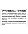 Cartello di norme e istruzioni 'avvertenza ai tornitori'