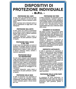 Cartello di norme e istruzioni 'dispositivo di protezione individuale DPI'