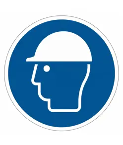 Cartello di obbligo  indossare il casco di protezione