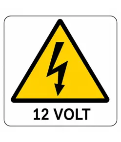 Cartello di pericolo '12 volt'