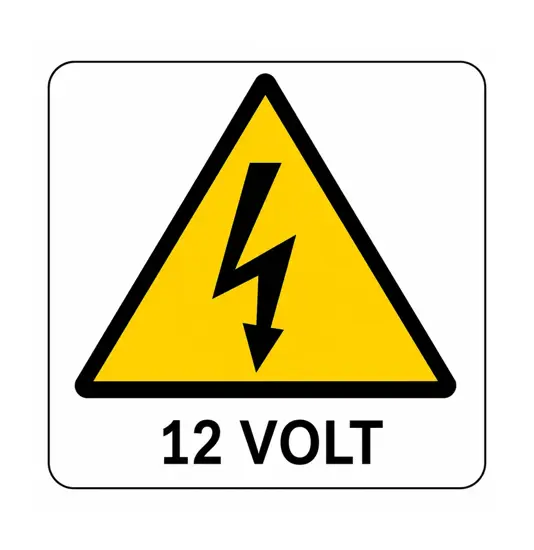 Cartello di pericolo '12 volt'
