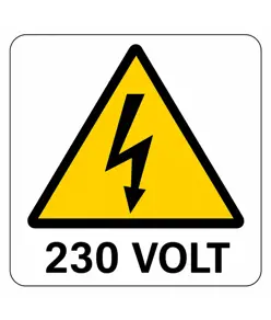 Cartello di pericolo '230 volt'