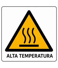 Cartello di pericolo 'alta temperatura'