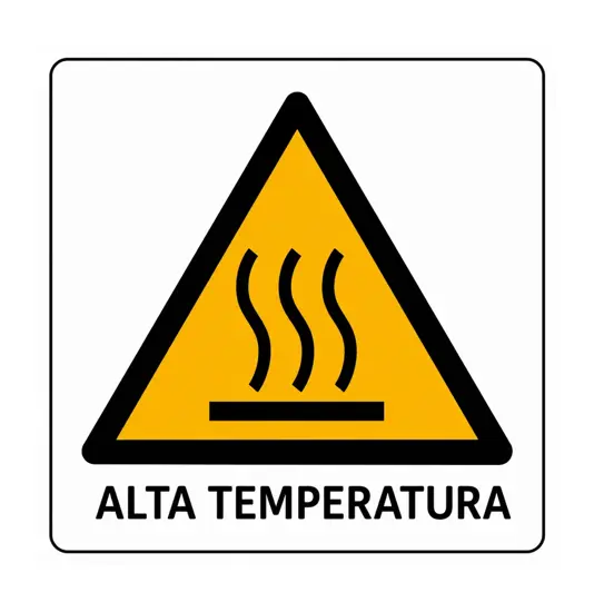 Cartello di pericolo 'alta temperatura'