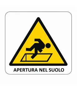 Cartello di pericolo 'apertura nel suolo'