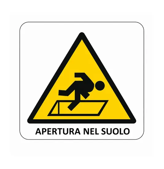 Cartello di pericolo 'apertura nel suolo'