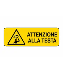 Cartello di pericolo 'attenzione alla testa'
