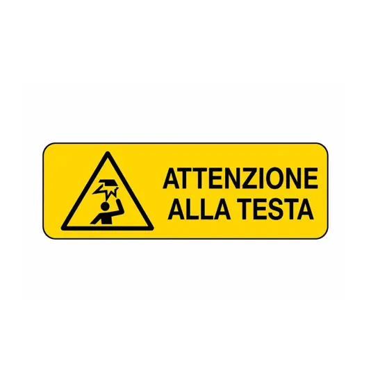 Cartello di pericolo 'attenzione alla testa'