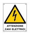 Cartello di pericolo 'attenzione cavi elettrici'