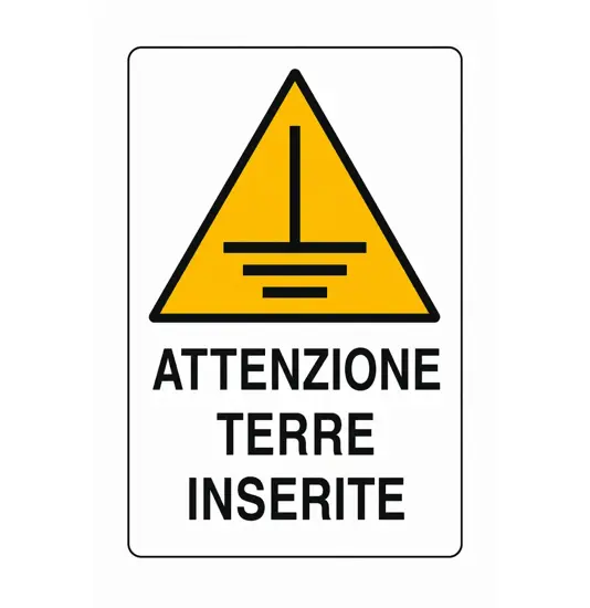 Cartello di pericolo 'attenzione terre inserite'