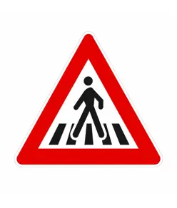 Cartello di pericolo  'Attraversamento pedonale'