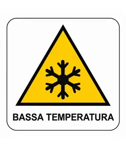 Cartello di pericolo 'bassa temperatura'