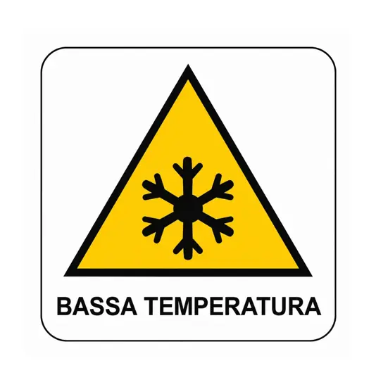 Cartello di pericolo 'bassa temperatura'