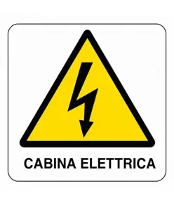 Cartello di pericolo 'cabina elettrica'