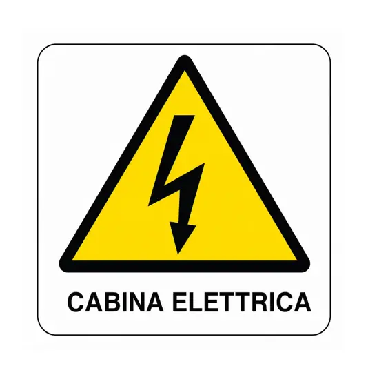 Cartello di pericolo 'cabina elettrica'