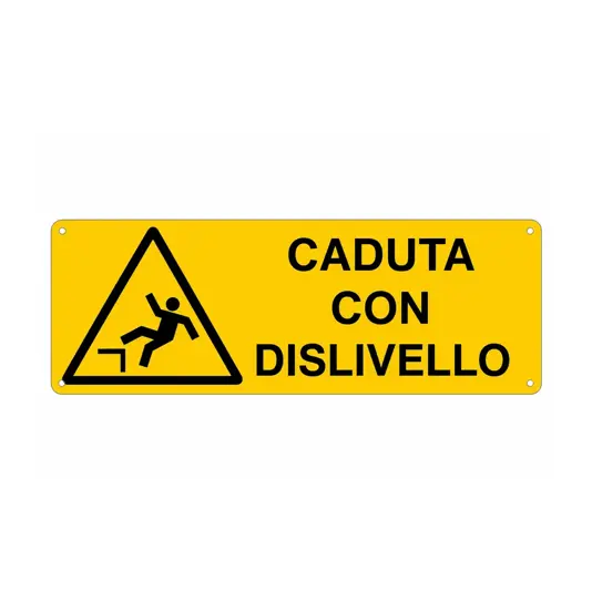 Cartello di pericolo 'caduta con dislivello'