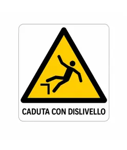Cartello di pericolo 'caduta con dislivello'