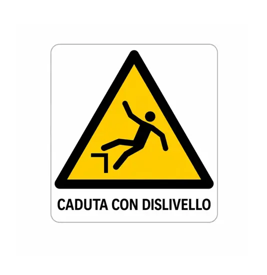 Cartello di pericolo 'caduta con dislivello'