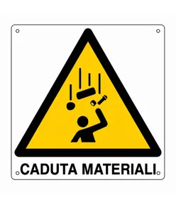 Cartello di pericolo 'caduta materiali'