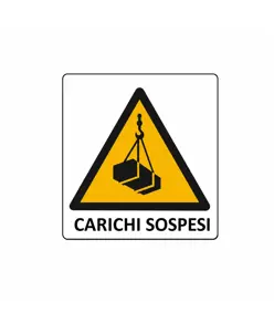 Cartello di pericolo 'carichi sospesi'