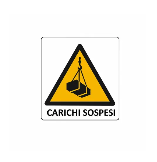 Cartello di pericolo 'carichi sospesi'