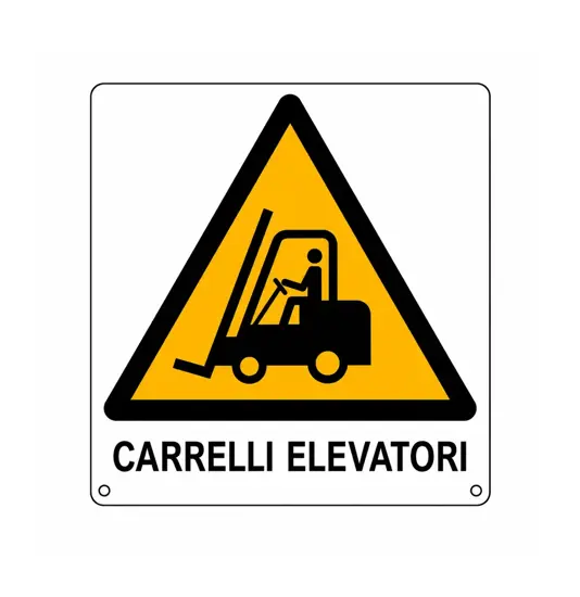 Cartello di pericolo 'carrelli elevatori'